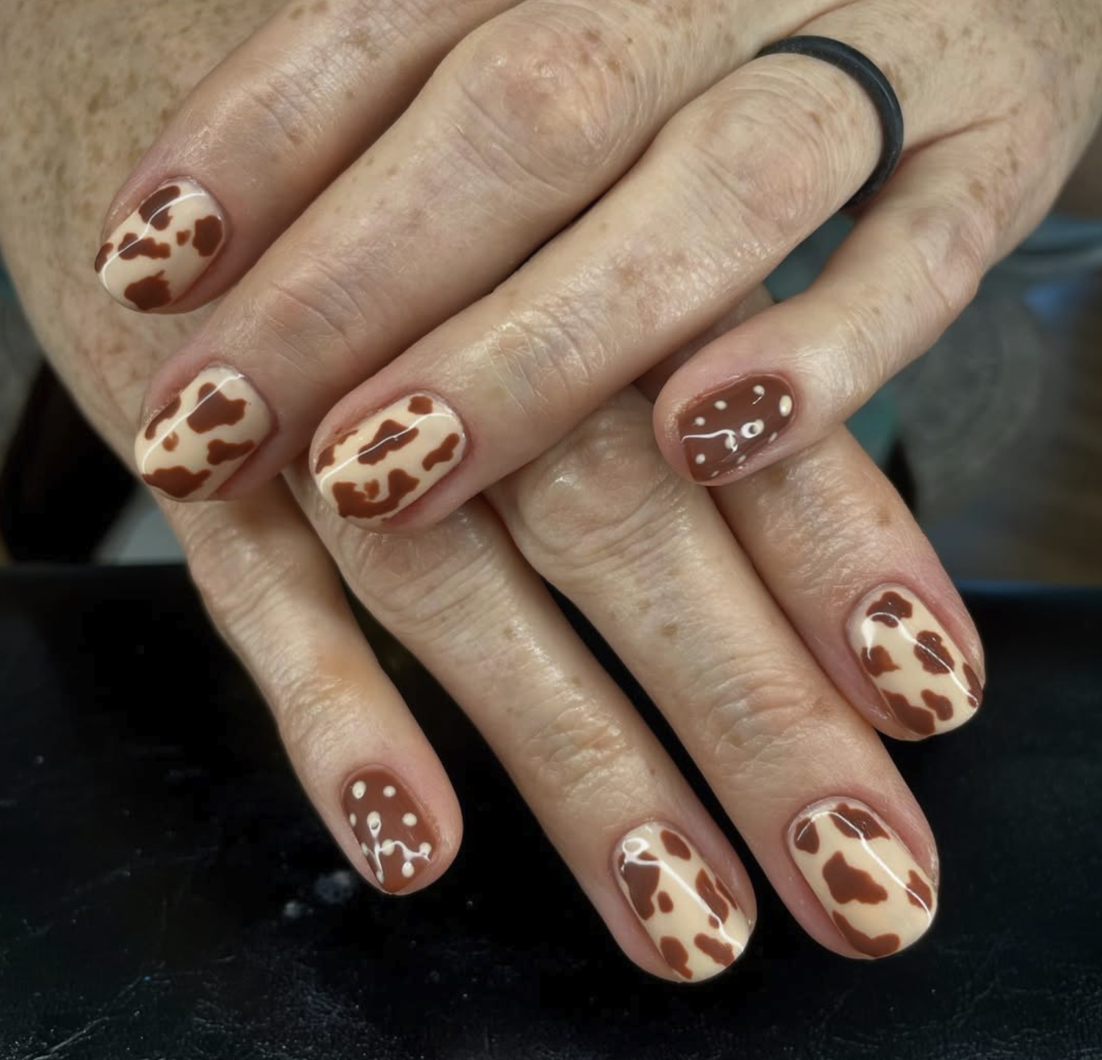 animal-print-nail-design-images-salon-spa-chestertown green nail design at Images Salon & Spa by Melanie